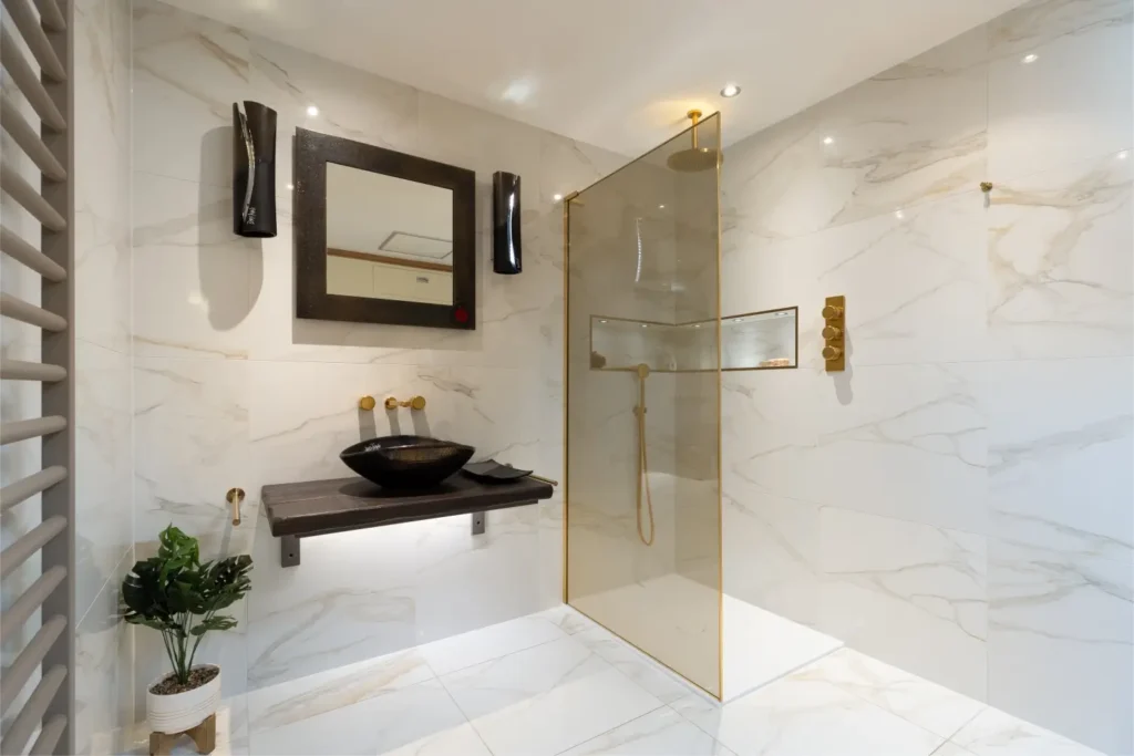 Detail of expert workmanship in luxury bathrooms by Bathroom Renovations Wellington, using premium materials.