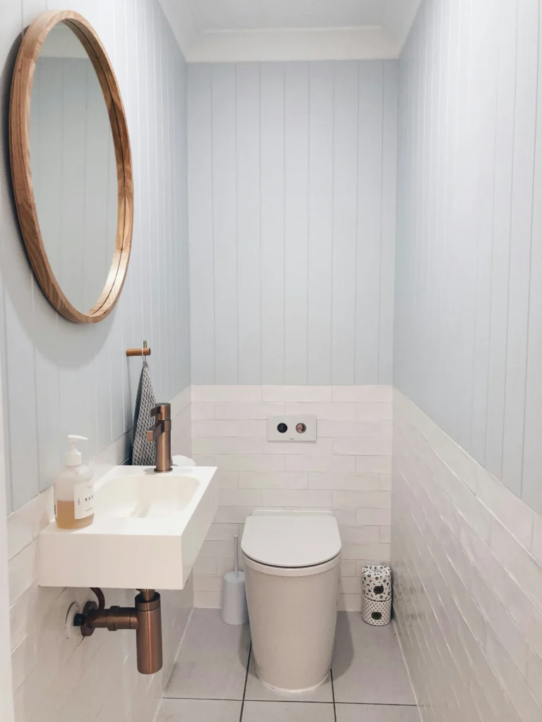 Creative layout and clever storage from small bathroom renovations by Bathroom Renovations Wellington.